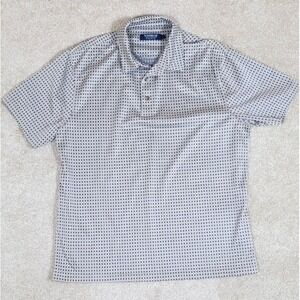 Windham Pointe Men's Polo Shirt Size Large Short Sleeve Tan With Navy